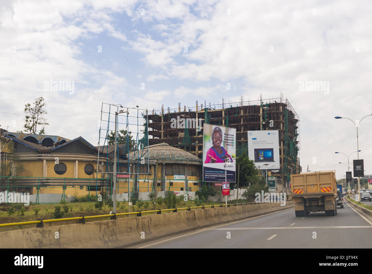 Bâtiment en construction dans la ville de Nairobi, Kenya Banque D'Images