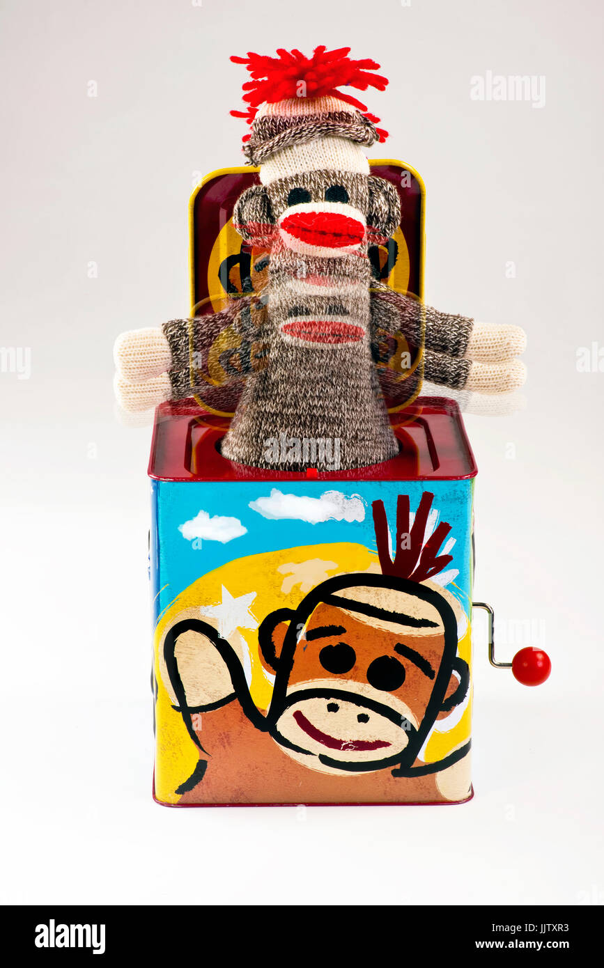 Pop goes the weasel sauter de haut. Banque D'Images