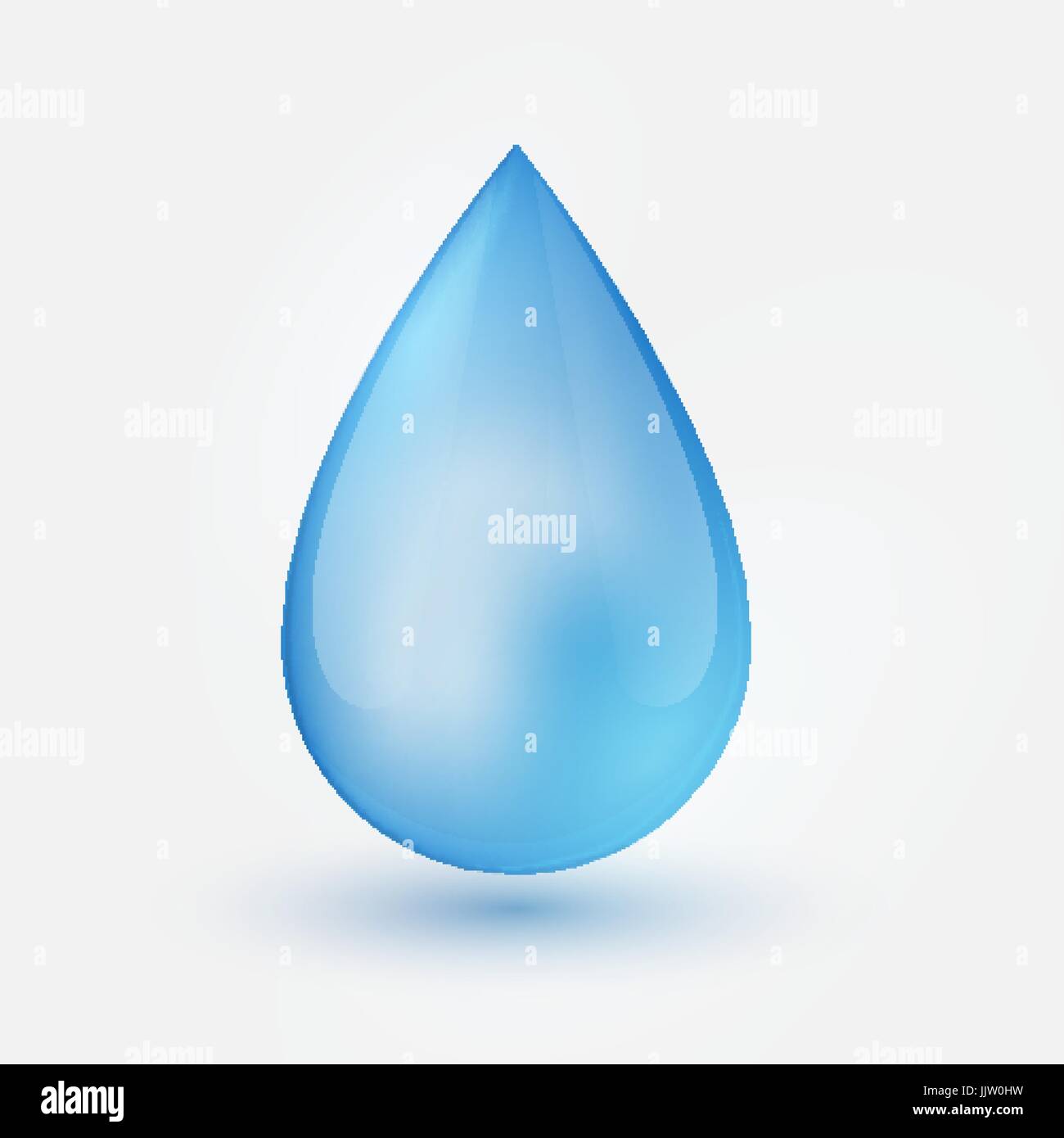 Brillant bleu seule goutte d'eau isolée Illustration de Vecteur