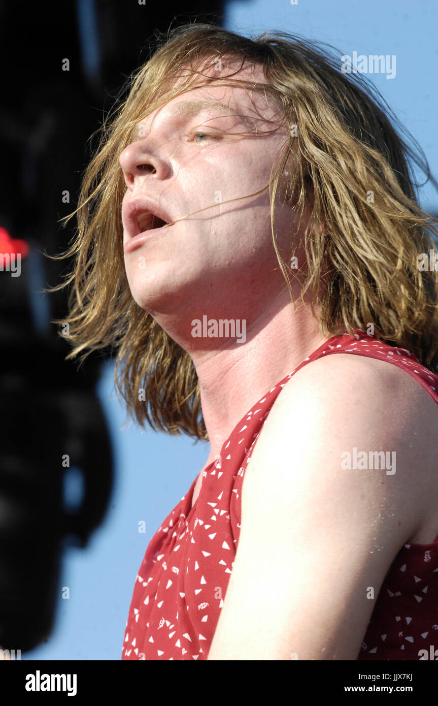 Matthew Shultz cage Elephant interprète 2011 Coachella Music Festival Mars 16,2011 Indio. Banque D'Images