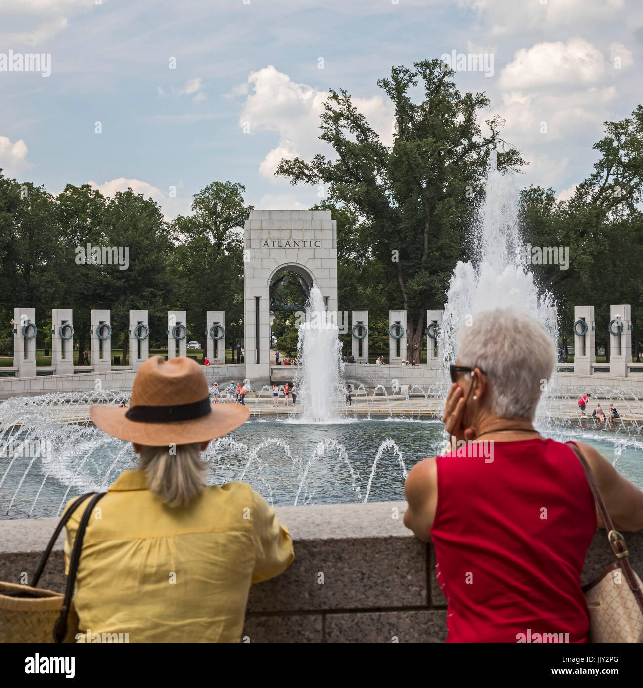 Washington, DC - Le Monument commémoratif de la Seconde Guerre mondiale. Banque D'Images
