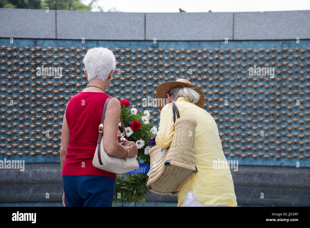 Washington, DC - Le Monument commémoratif de la Seconde Guerre mondiale. Banque D'Images