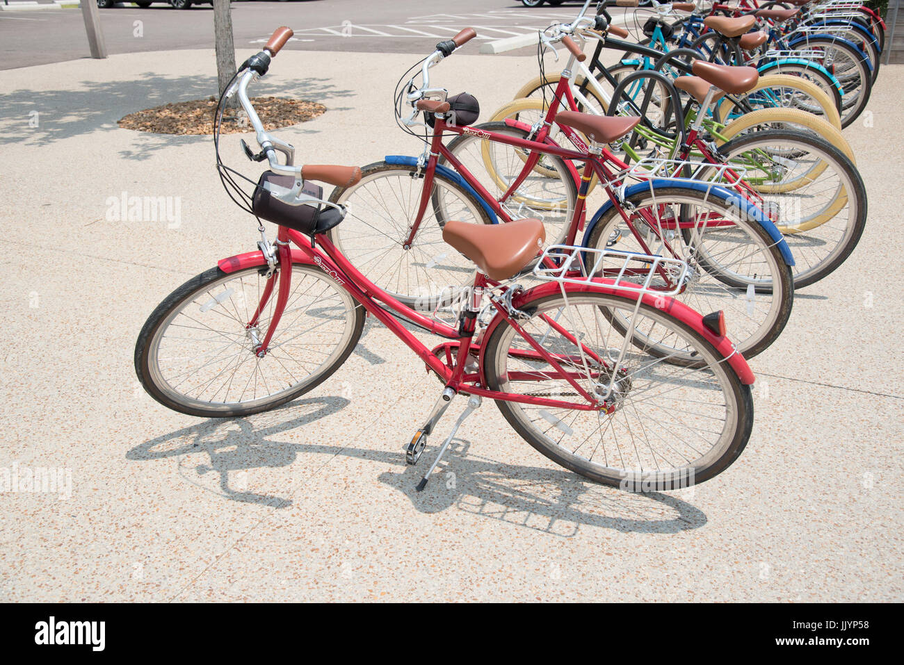Memphis, TN, USA Vendredi 21 juillet 2017. Météo. Chauds et humides avec pas de cavaliers pour les vélos. Crédit : Gary Culley/Alamy Live News Banque D'Images