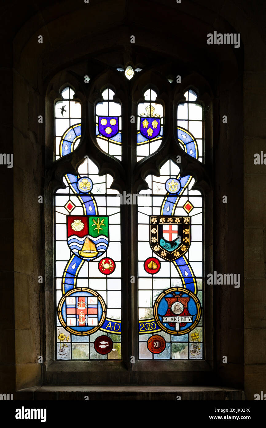 Intérieur de l'église de St Nicholas à Blakeney, Norfolk Banque D'Images