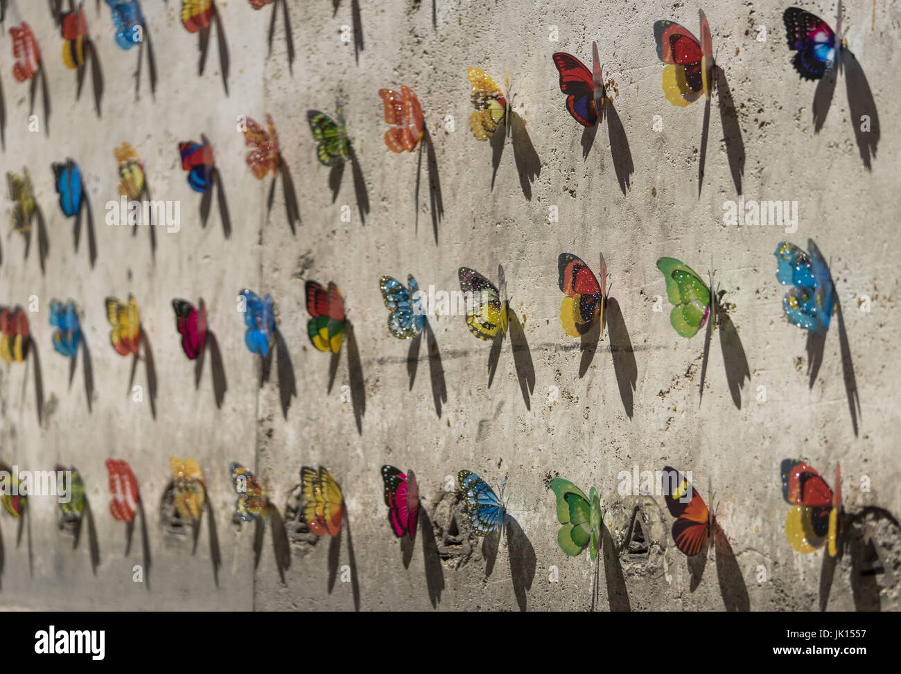 Art design d'une série de papillons colorés Banque D'Images