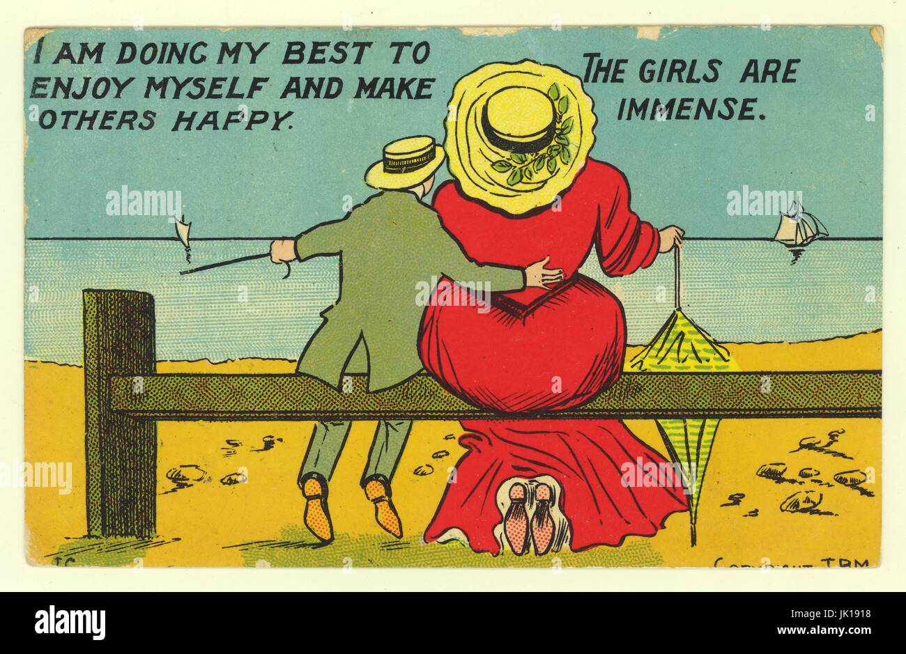 Amusant Drole Sacuy Sauciness Comique Bord De Mer Carte Postale De Dessin Anime Vintage Cartes Postales Banque D Image Et Photos Alamy