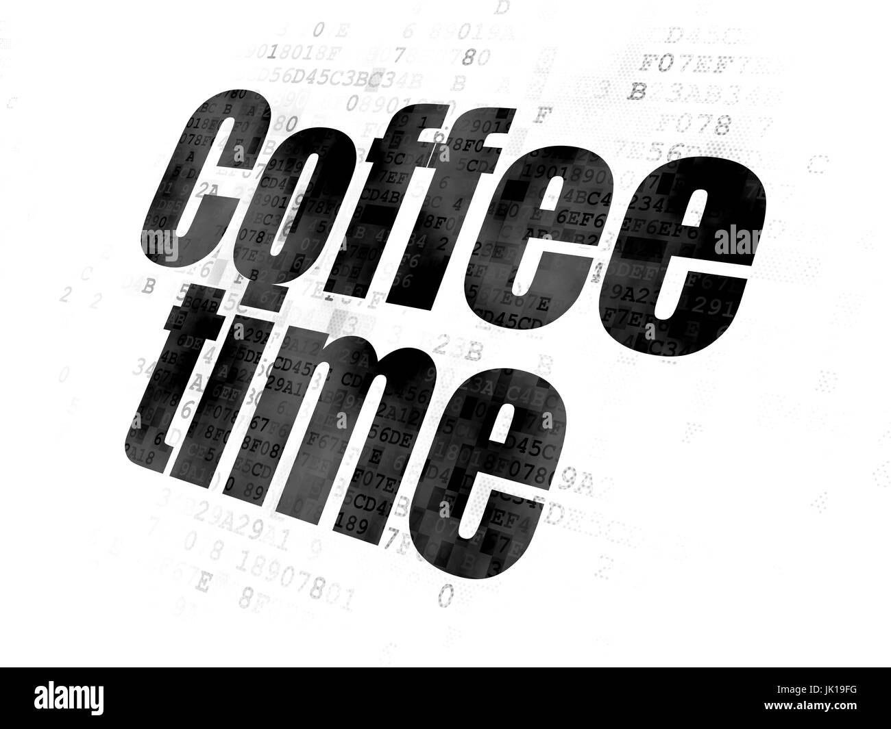 Timeline concept : Coffee Time sur fond numérique Banque D'Images