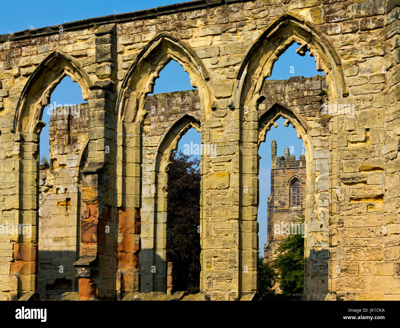 Les ruines de château d'Ashby De La Zouch dans Leicestershire Angleterre Royaume-uni une forteresse médiévale construite au 11e siècle. Banque D'Images