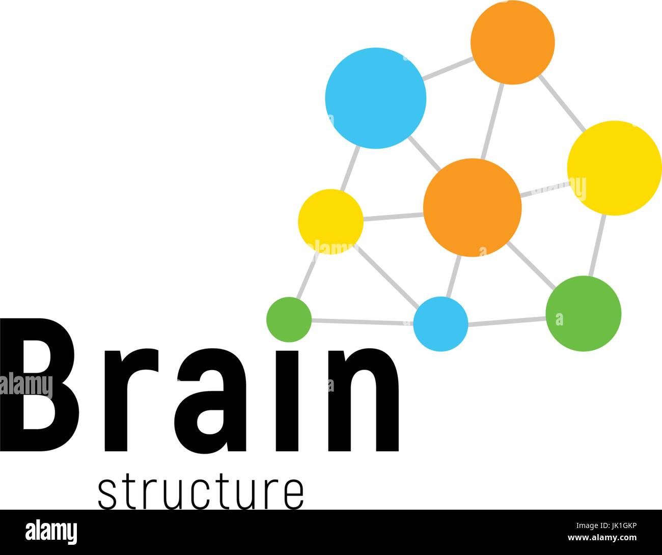 Brain Storming vecteur entreprise logo isolé modèle. Logotype de l'esprit créatif coloré points connectés. Logo simple dots. Illustration de Vecteur