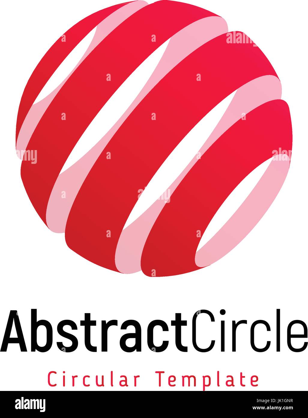 Abstract red sun, dépouillé logo vector, modèle simple de turbulence ronde logotype. Illustration de Vecteur