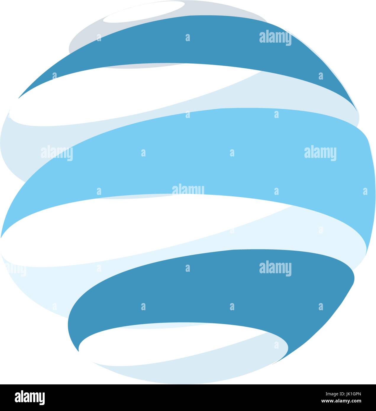 Abstract Blue Planet mondial dépouillé vector logos modèle. La rotation des bandes bleu, planète en mouvement circulaire autour de son axe. Universal divers logo isolés. Illustration de Vecteur