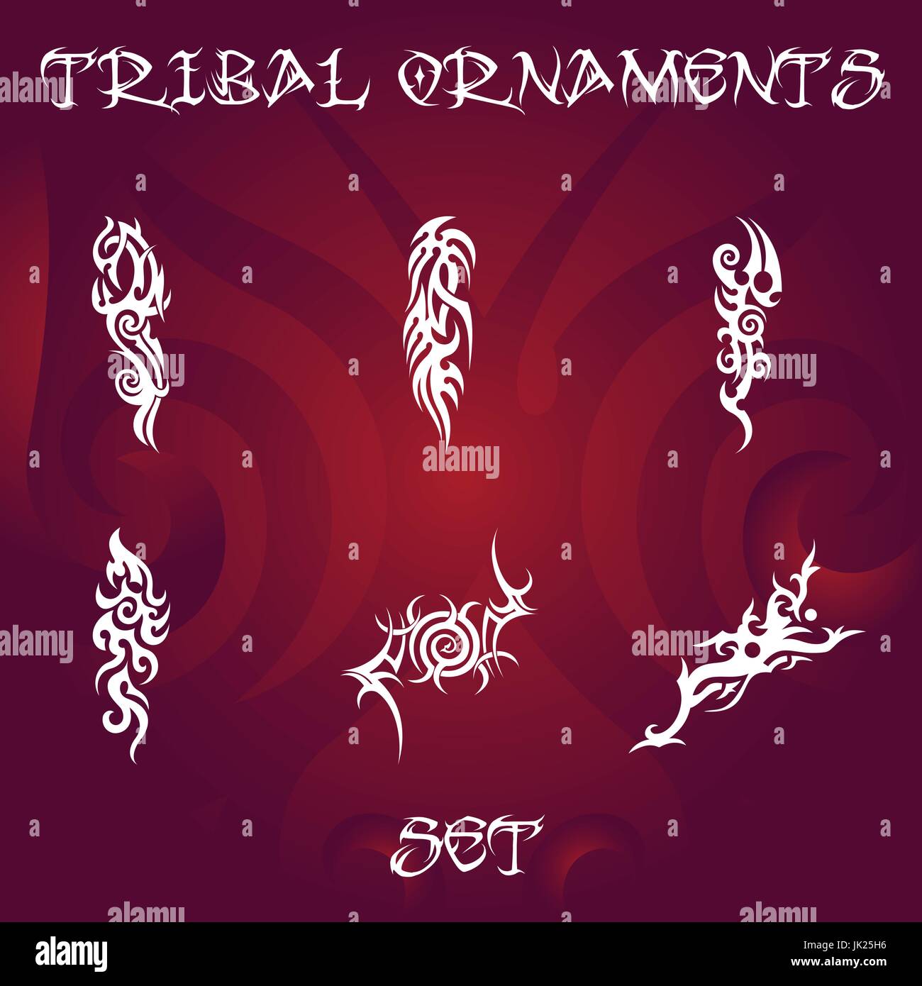 Ornements Tribal tatouage et l'ensemble des éléments de conception Illustration de Vecteur