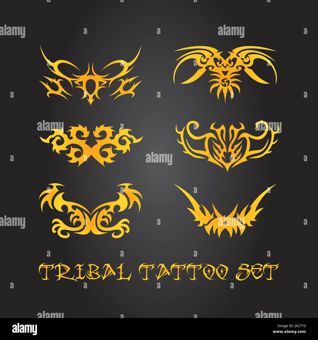 Ornements Tribal tatouage et l'ensemble des éléments de conception Illustration de Vecteur