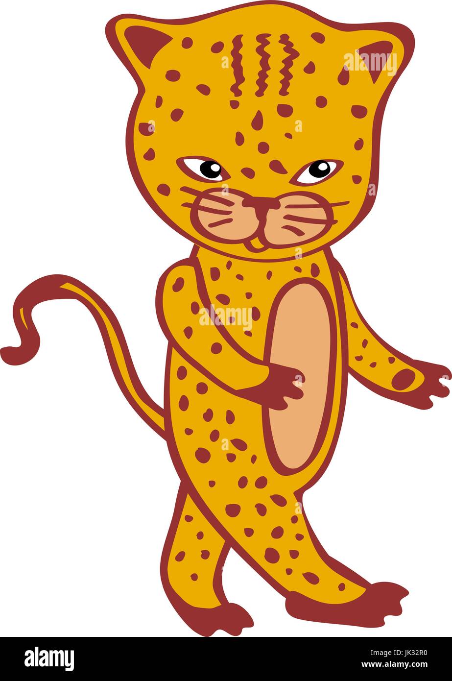 Leopard Cute cartoon Cheetah vector hand-drawn cartoon Illustration de Vecteur