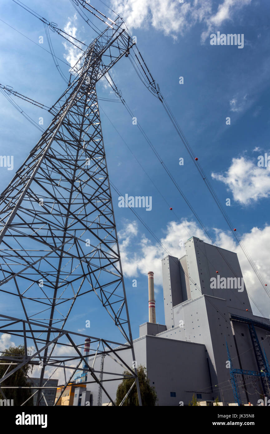 Ledvice power plant, le nord de la Bohème, en République Tchèque Banque D'Images