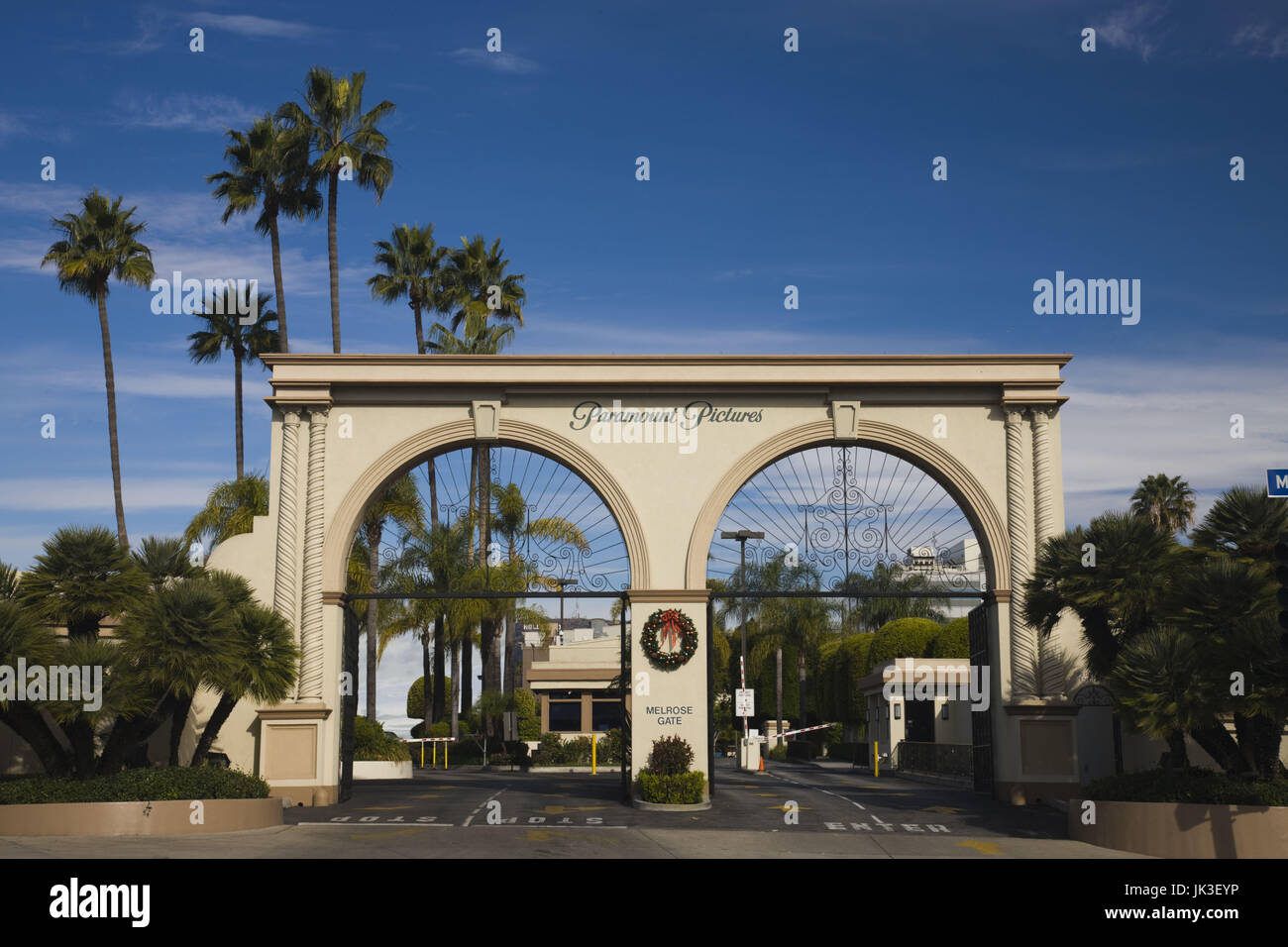 USA, Californie, Los Angeles, Hollywood, porte d'entrée pour les Studios Paramount sur Melrose Avenue Banque D'Images