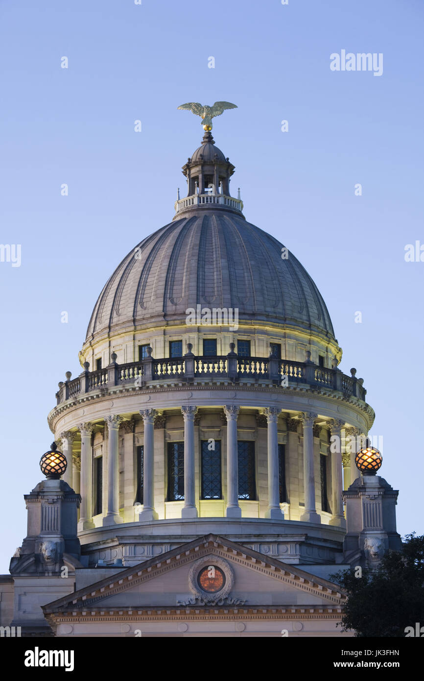 USA, au Mississippi, Jackson, Mississippi State Capitol, Dawn Banque D'Images