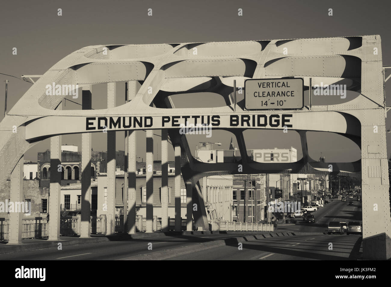 USA, Alabama, Selma, Edmund Pettus Bridge, site de la début de la Selma mars pendant la lutte pour les droits civiques des Afro-Américains Banque D'Images