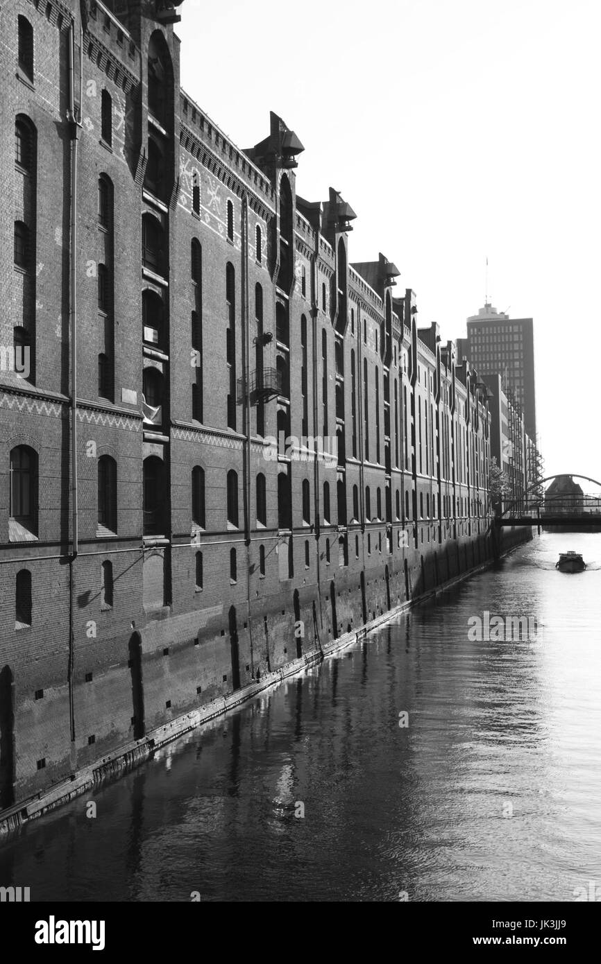 L'Allemagne, l'État de Hambourg, Hambourg, quartier des entrepôts de Speicherstadt, Banque D'Images