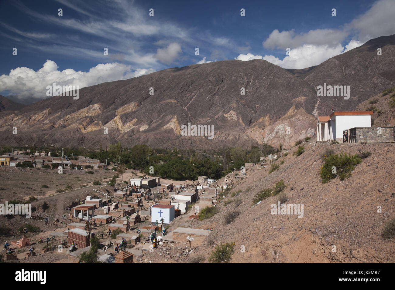 Argentine, Province de Jujuy, Quebrada de Humamuaca canyon, Maimara, hillside cemetery Banque D'Images