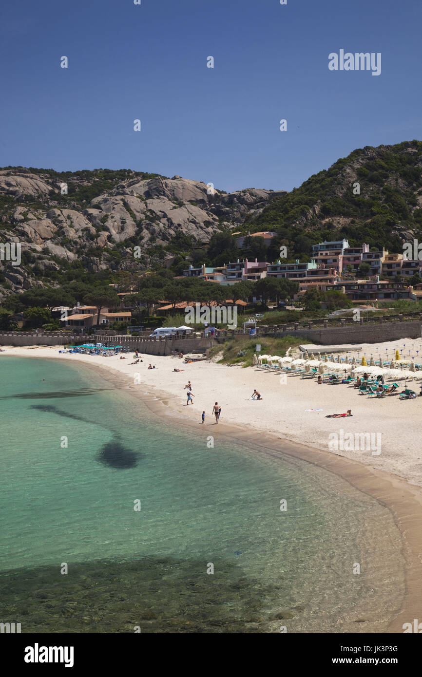 Italie, Sardaigne, Nord de la Sardaigne, Costa Smeralda, Baia Sardinia, resort beach Banque D'Images