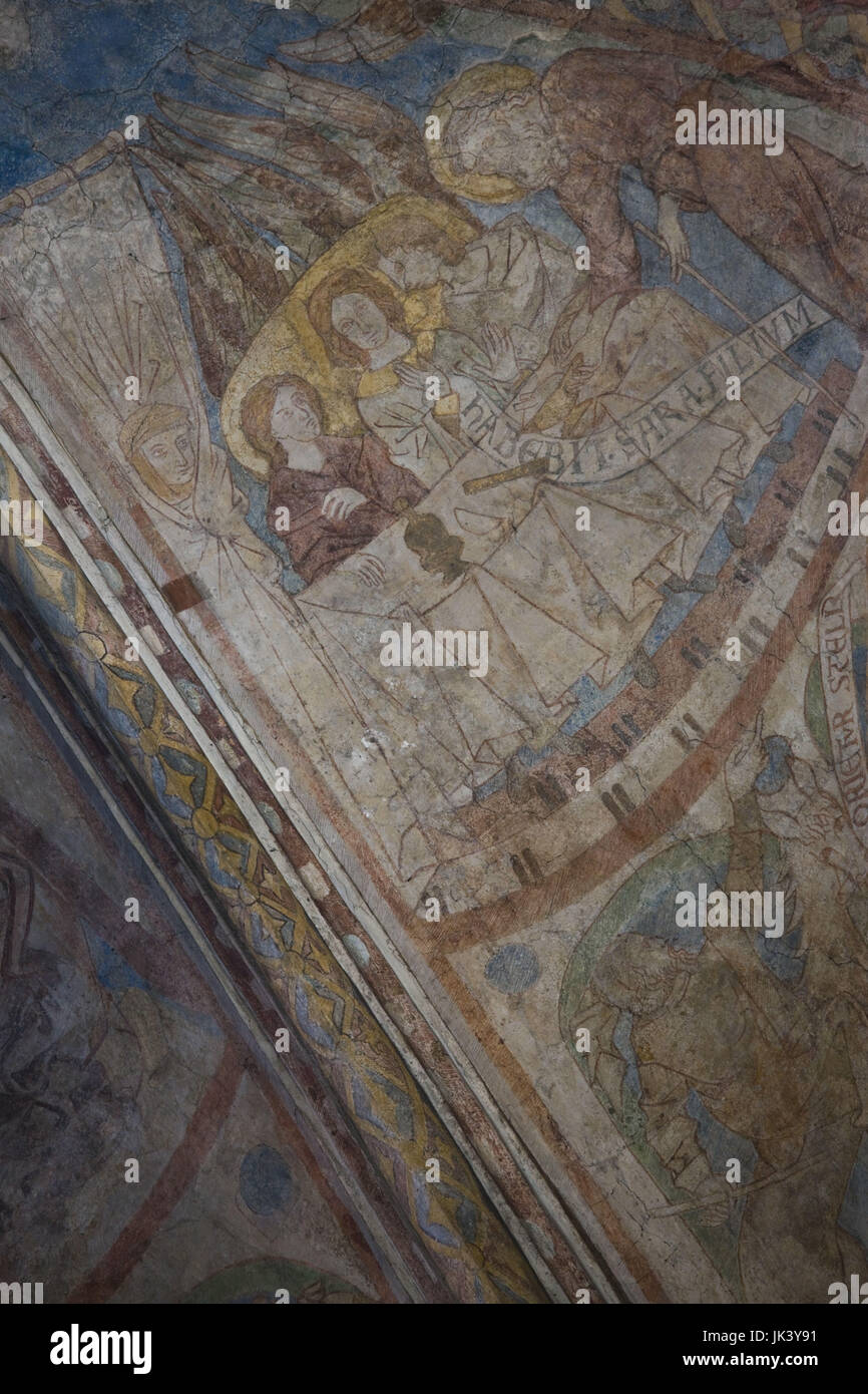 Allemagne, Nordrhein-Westfalen, Cologne, dans l'église St Maria Lyskirchen, fresques, 13ème siècle, Banque D'Images