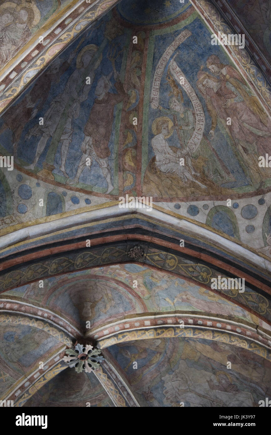 Allemagne, Nordrhein-Westfalen, Cologne, dans l'église St Maria Lyskirchen, fresques, 13ème siècle, Banque D'Images