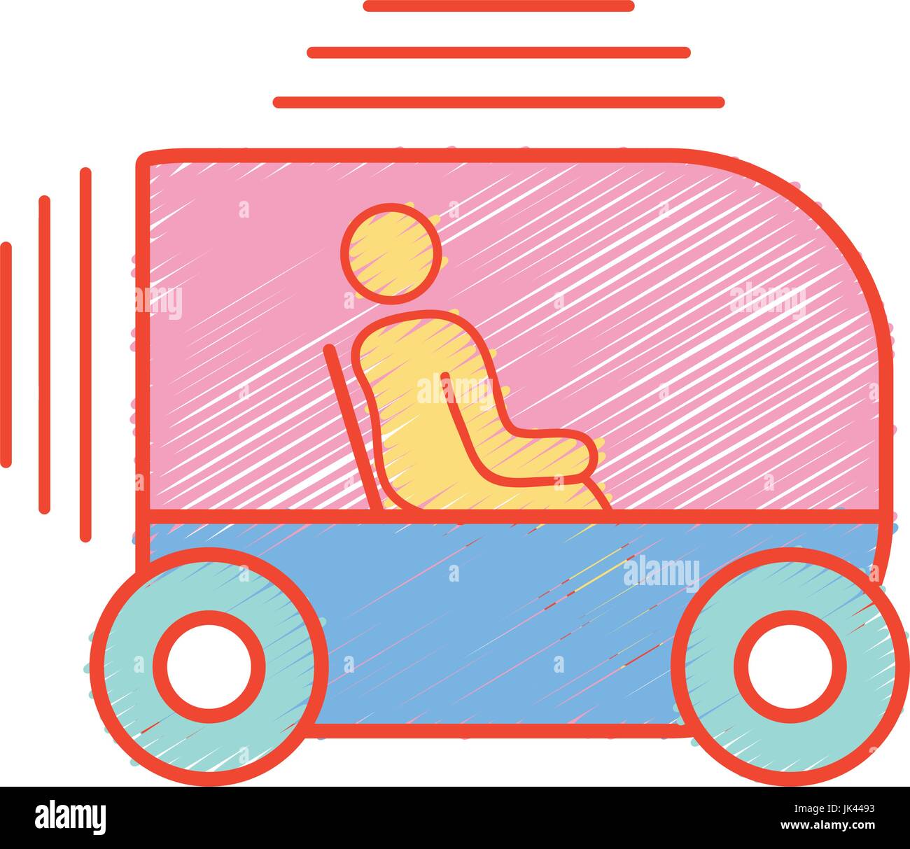 Personne assise dans la voiture futuriste de l'innovation Illustration de Vecteur