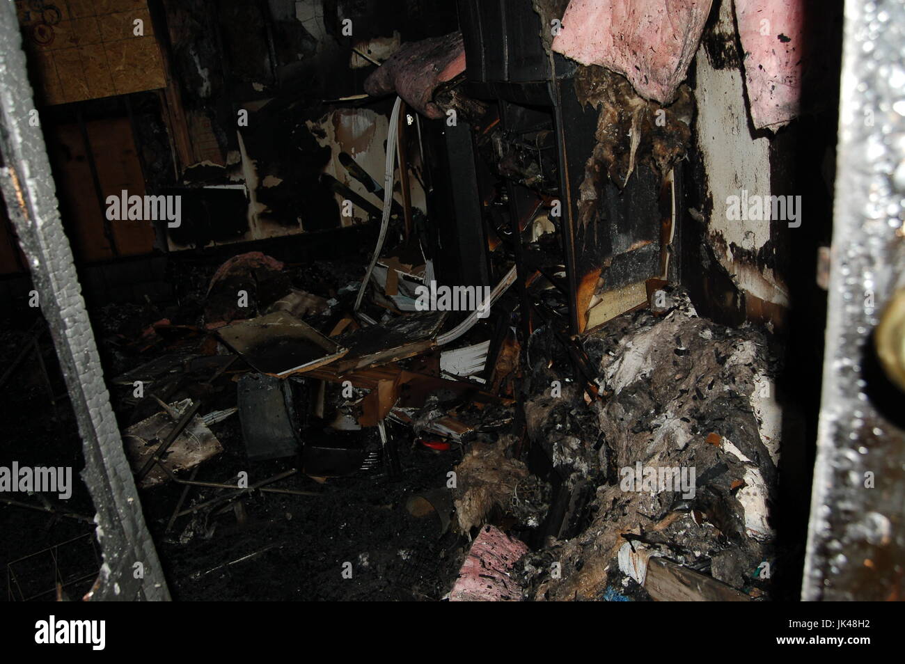 Photo des dommages causés par l'incendie Banque D'Images