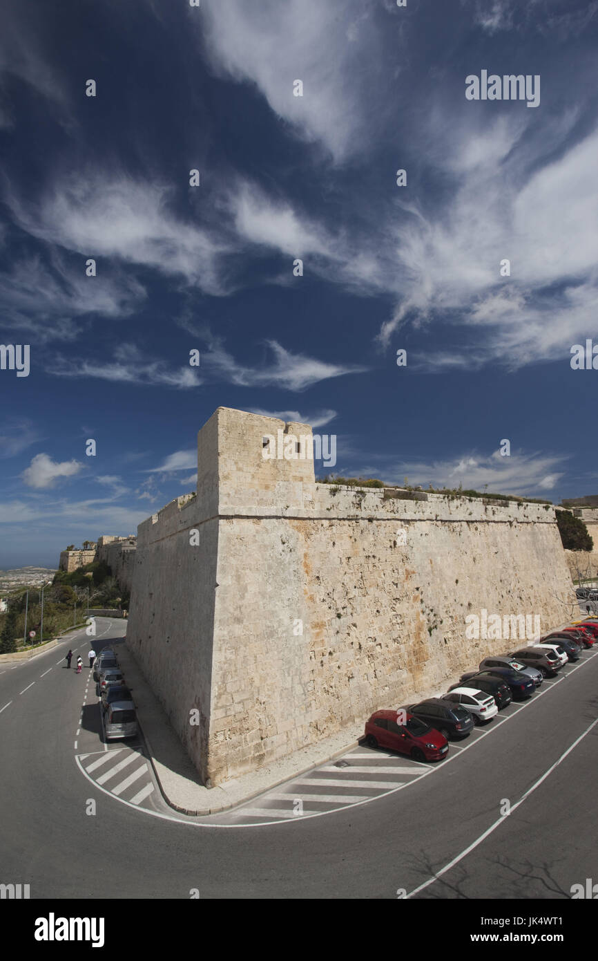 Malte, Central, Mdina, Rabat, remparts Banque D'Images