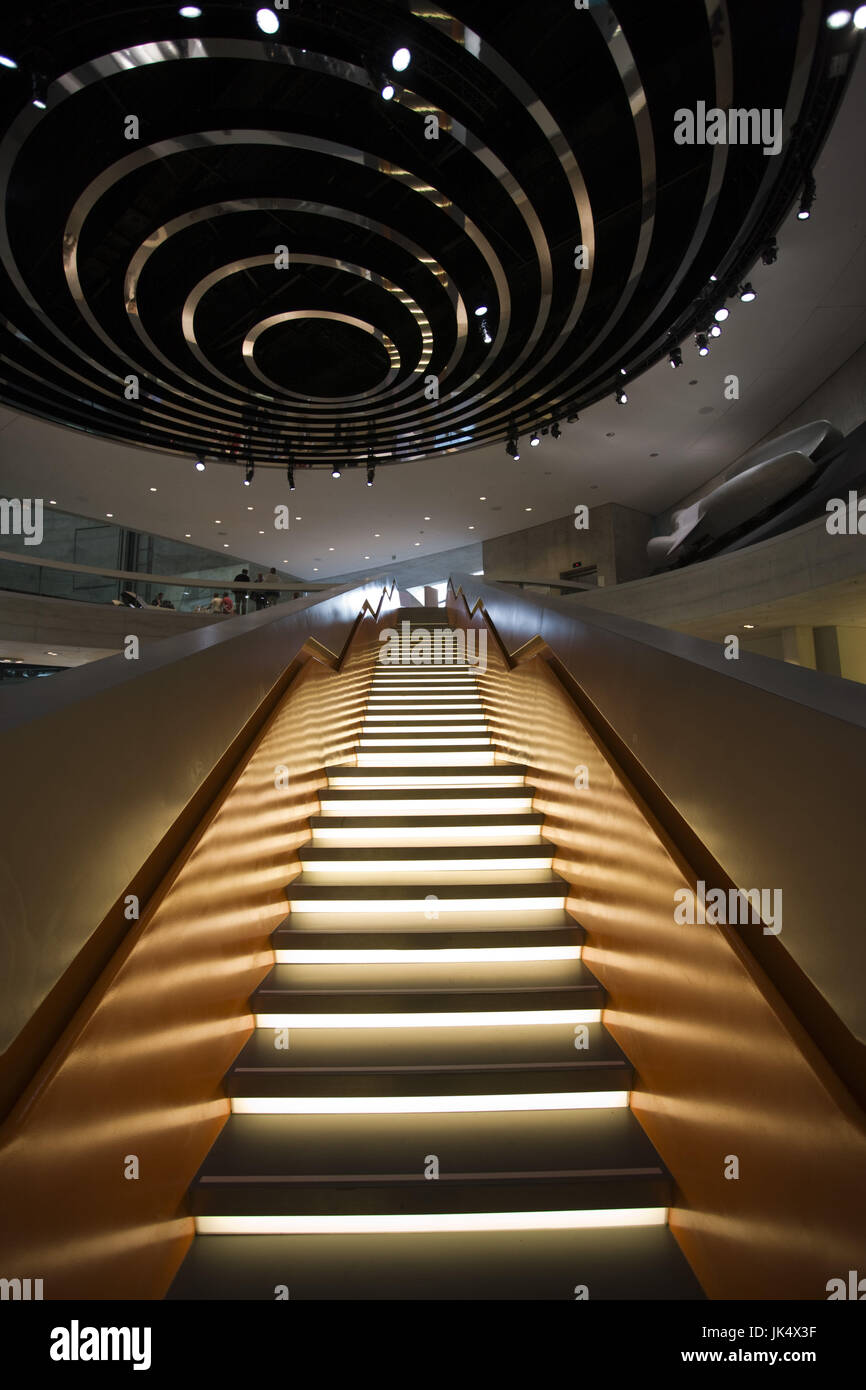 Allemagne, Baden-Württemberg, Stuttgart, le musée Mercedes Benz, escalier, Banque D'Images Allemagne, Baden-Württemberg, Stuttgart, le musée Mercedes Benz, escalier, Banque D'Images