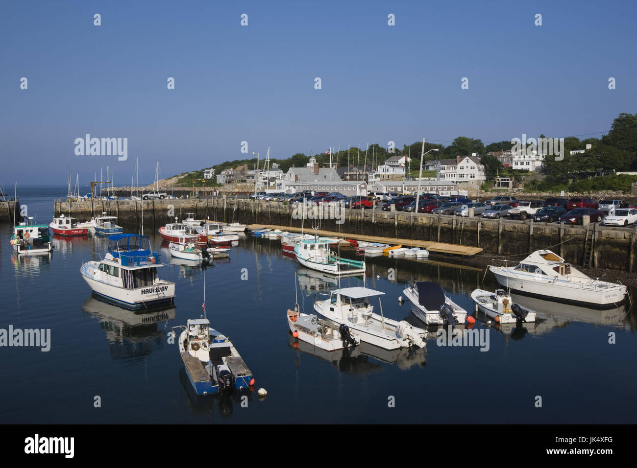 USA, Massachusetts, Cape Ann, Rockport, Rockport Harbor, la fin de l'après-midi, Banque D'Images