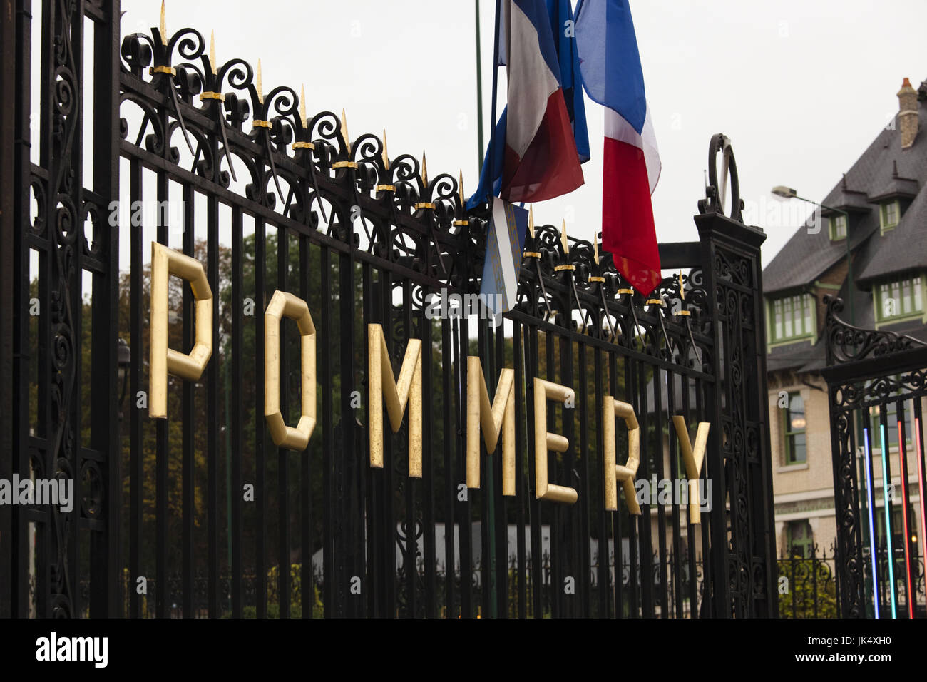 France, Marne, Champagne Ardenne, Reims, champagne Pommery, gates winery Banque D'Images