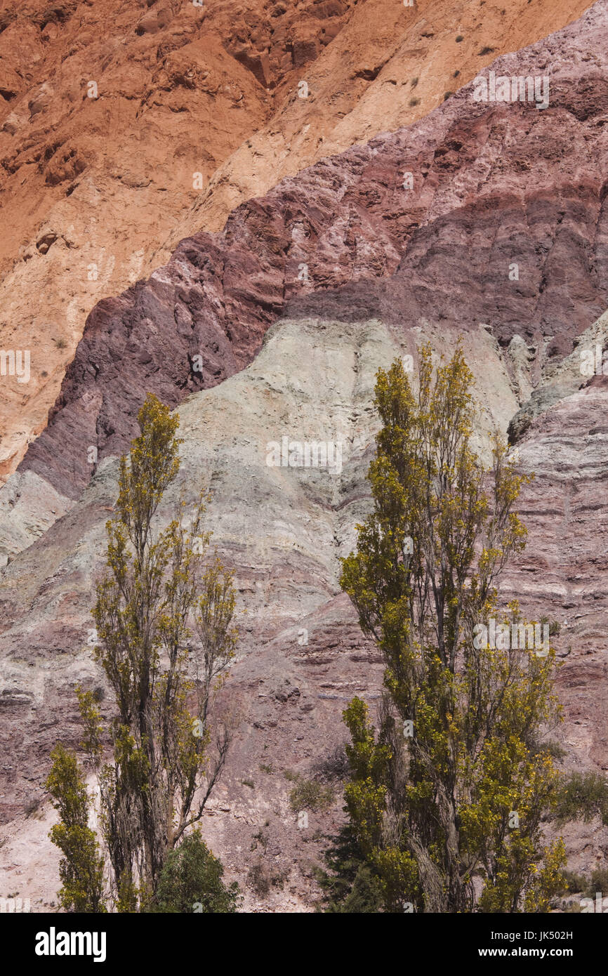 Argentine, Province de Jujuy, Quebrada de Humamuaca canyon, Purmamarca, la colline de sept couleurs Banque D'Images