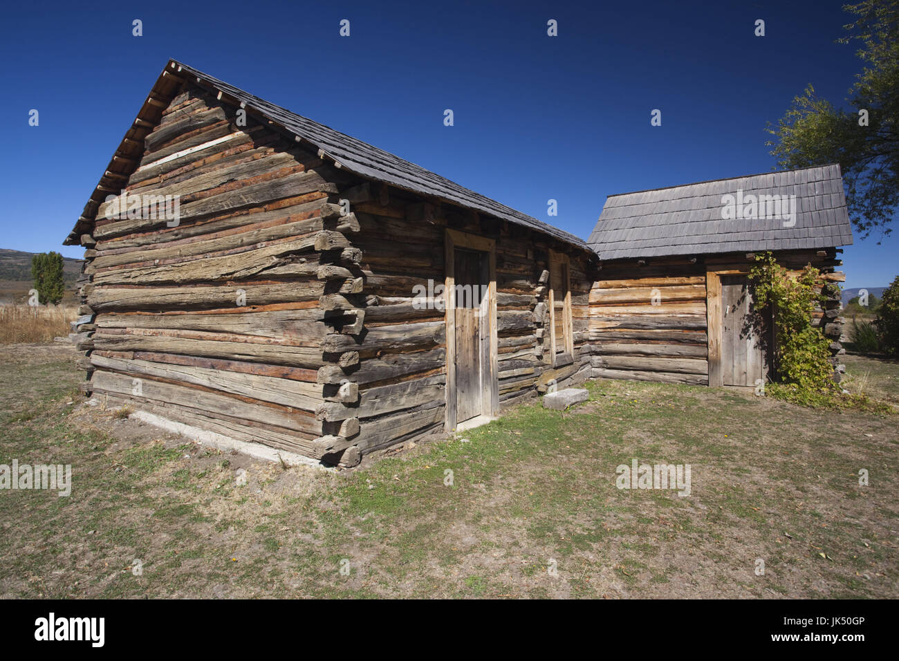 L'Argentine, Patagonie, la Province de Chubut, Cholila, ancienne maison de la US Bank robber Butch Cassidy Banque D'Images