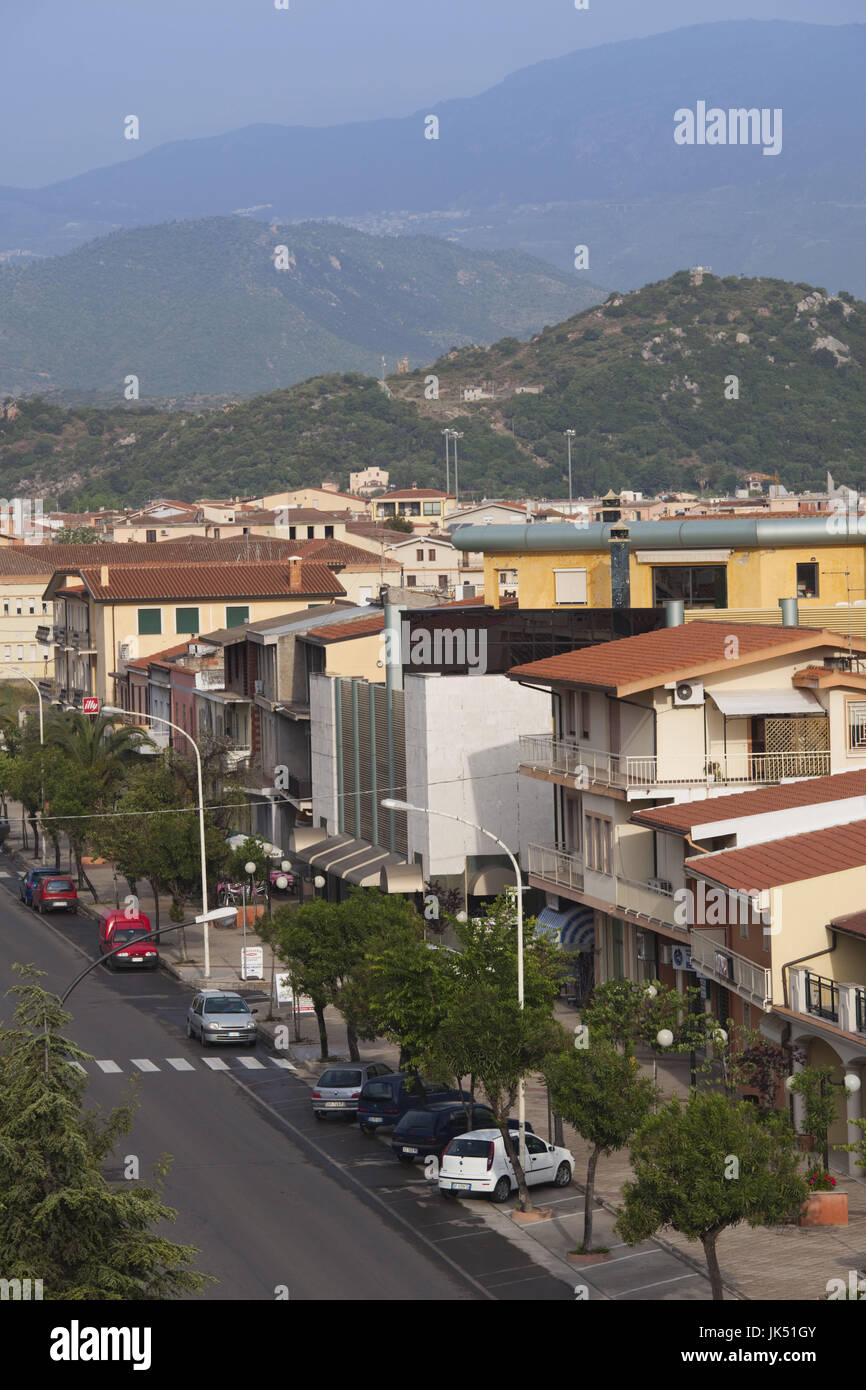 Italie, Sardaigne, Sardaigne orientale, région de l'Ogliastra, Tortoli, vue aérienne de la station balnéaire Banque D'Images