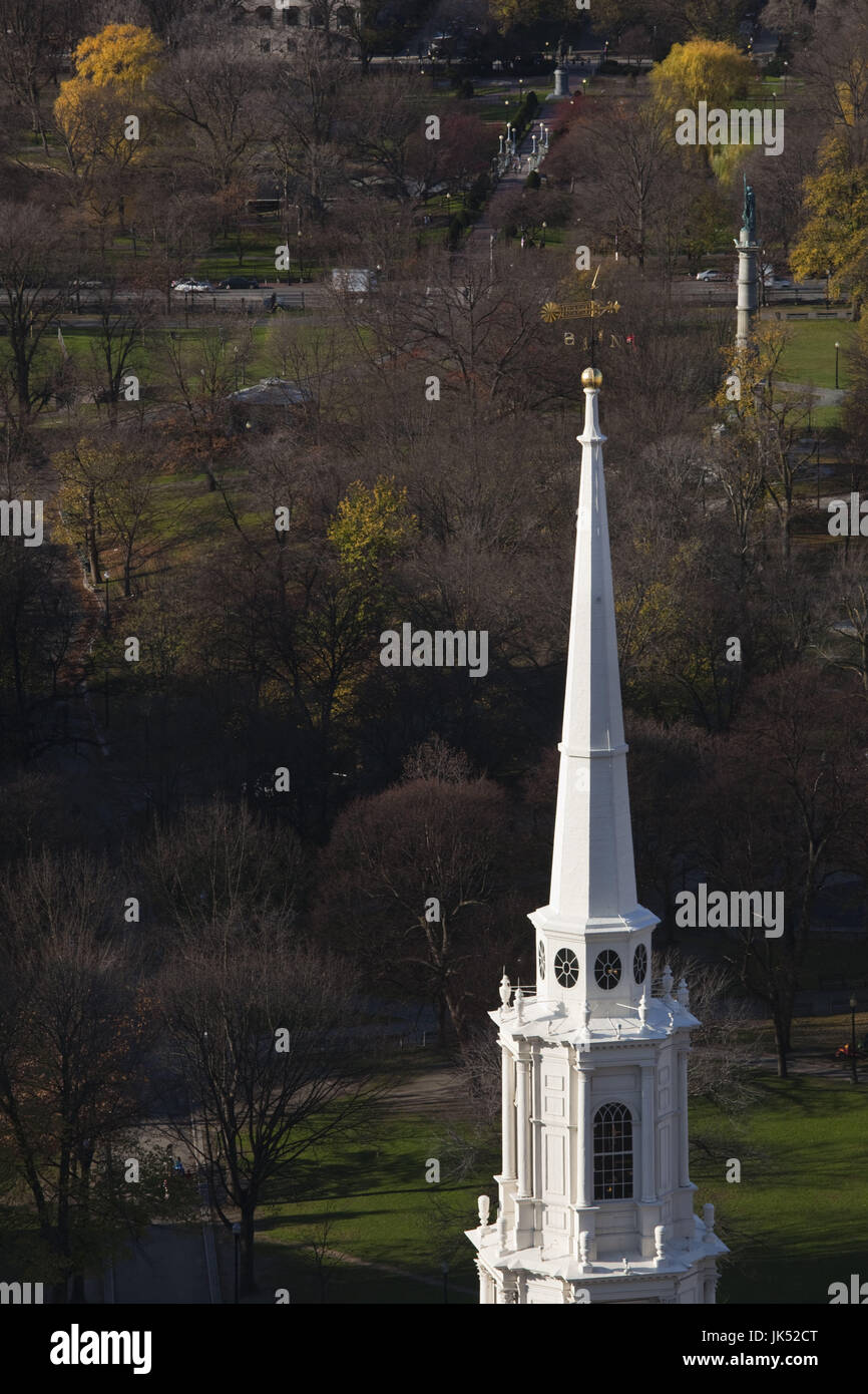 États-unis, Massachusetts, Boston, Park Street Church, Boston Common, high angle view, automne Banque D'Images
