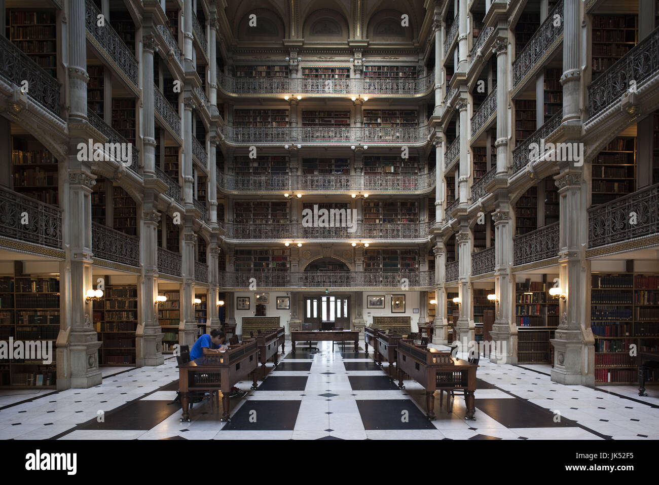 USA, Maryland, Baltimore, bibliothèque au Peabody Institute de la Johns Hopkins University Banque D'Images