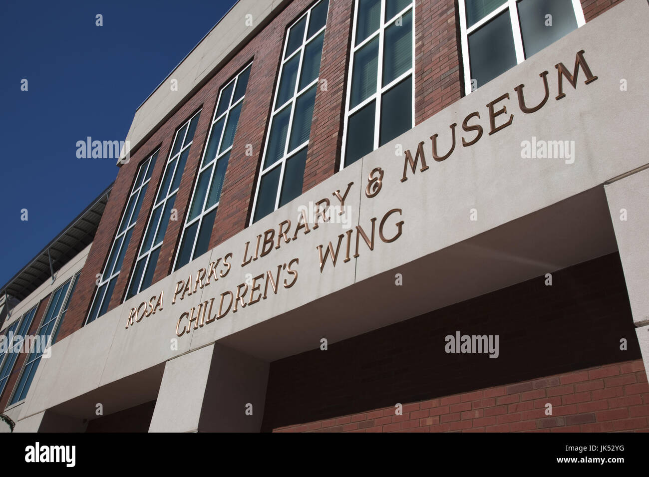 USA, Alabama, Montgomery, Rosa Parks Museum, commémore la vie de Montgomery et manifestant la ségrégation bus Rosa Parks résident Banque D'Images