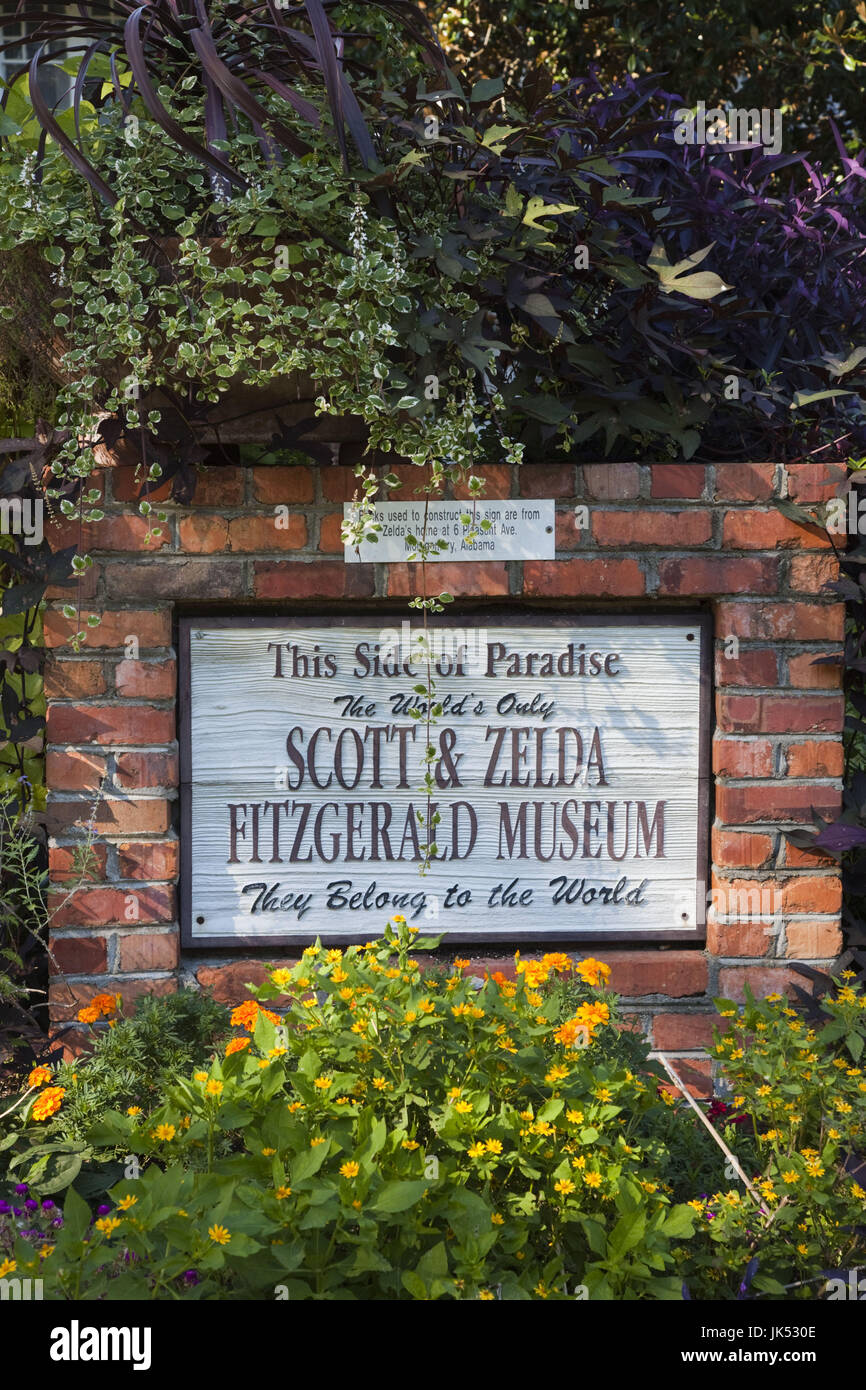 USA, Alabama, Montgomery, Musée de F. Scott et Zelda Fitzgerald, les écrivains américains Banque D'Images