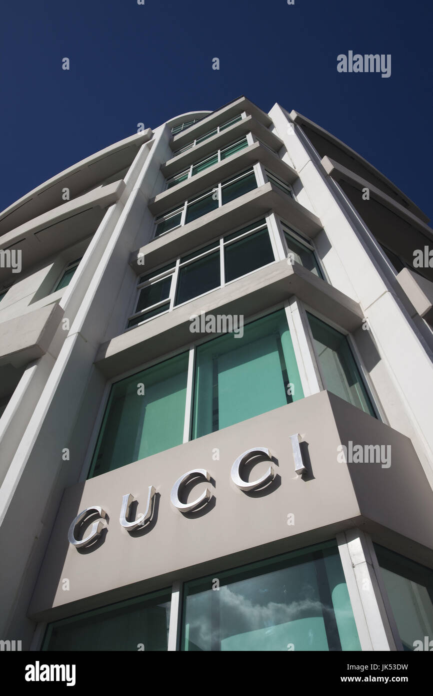Puerto Rico, San Juan, Condado, Playa la plage de Condado, Gucci shop le long de l'Avenida Ashford Banque D'Images