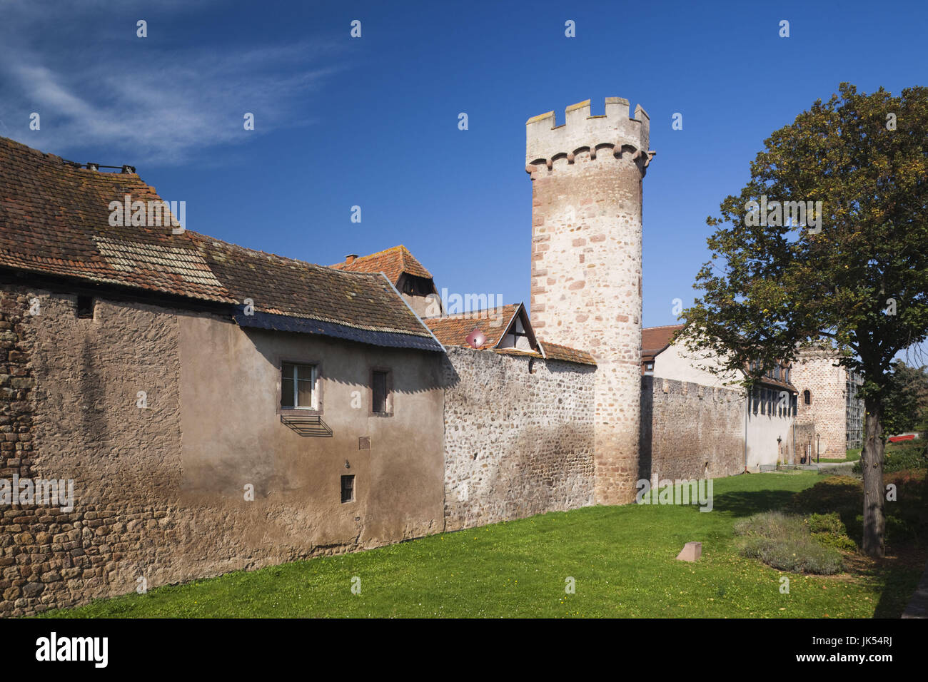 France, Bas-Rhin, Alsace, Alasatian Route des Vins, Obernai, remparts de la ville Banque D'Images