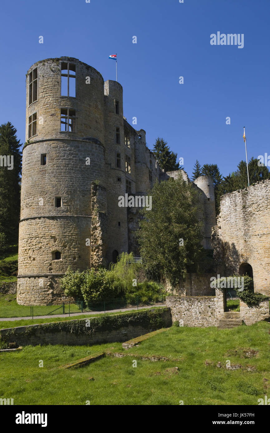 Luxembourg, Petite-Suisse, Beaufort, le château de Beaufort, ruines du château, construit 12-16c, Banque D'Images