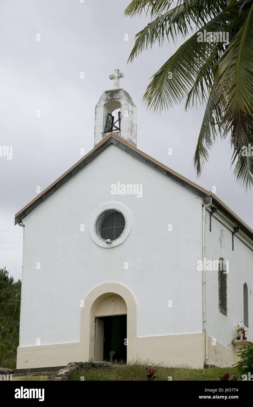 Nouvelle Calédonie, le nord de l'île de Grande Terre, balade, Eglise de Saint Denis construite au sie du premier débarquement des Européens sur la Nouvelle Calédonie, 12, 21, 1843, Banque D'Images