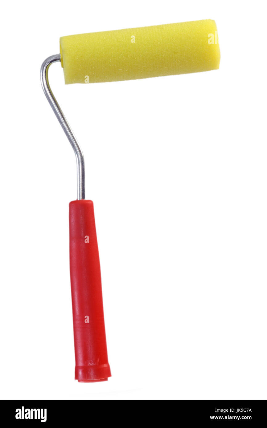 Brosse rouleau de peinture. outil pour peindre isolé sur fond blanc Banque D'Images