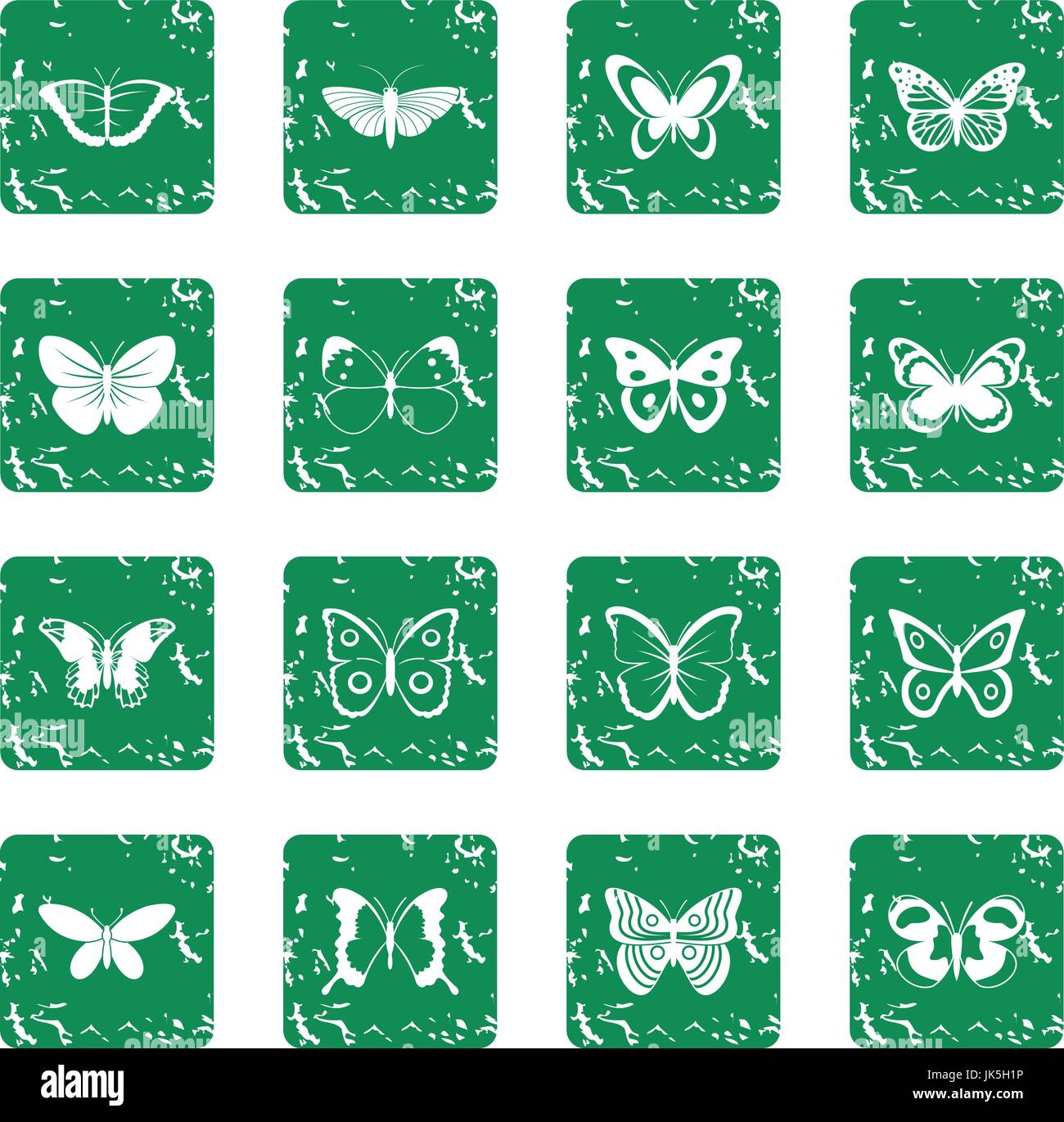 Butterfly icons set grunge Illustration de Vecteur