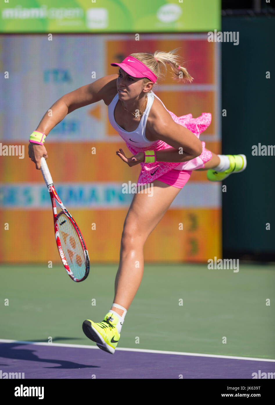KEY BISCAYNE, Floride - 30 Mars : Sabine Lisicki (GER) en action ici bat Sara Errani (ITA) 6162 2015 à l'Open de Miami au Crandon Tennis Center de Key Biscayne en Floride. Patron/MediaPunch photographe Andrew Banque D'Images