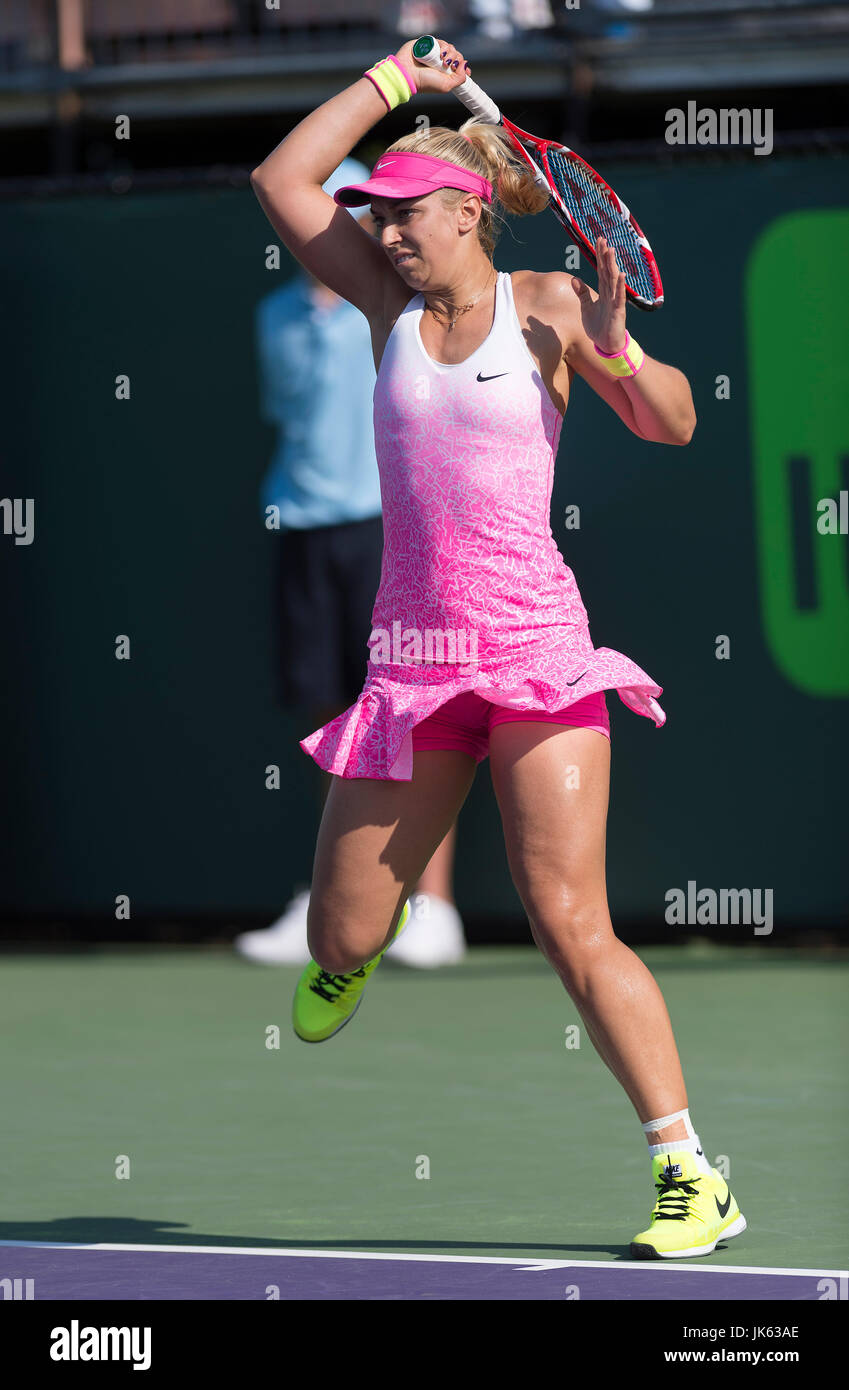 KEY BISCAYNE, Floride - 30 Mars : Sabine Lisicki (GER) en action ici bat Sara Errani (ITA) 6162 2015 à l'Open de Miami au Crandon Tennis Center de Key Biscayne en Floride. Patron/MediaPunch photographe Andrew Banque D'Images
