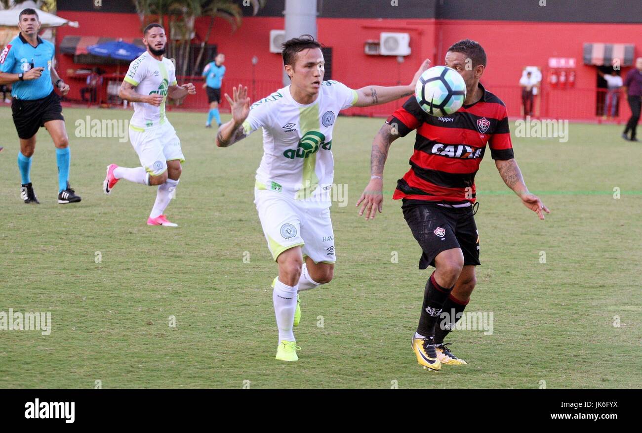 Salvador, Brésil. 22 juillet, 2017. Seijas, joueur de Chapecoense, lors de Vitoria X Chapecoense tenue à Barradão dans Salvador, BA. Jeu valable pour la seizième manche du Brasileirão 2017. Credit : Edson Ruiz/FotoArena/Alamy Live News Banque D'Images