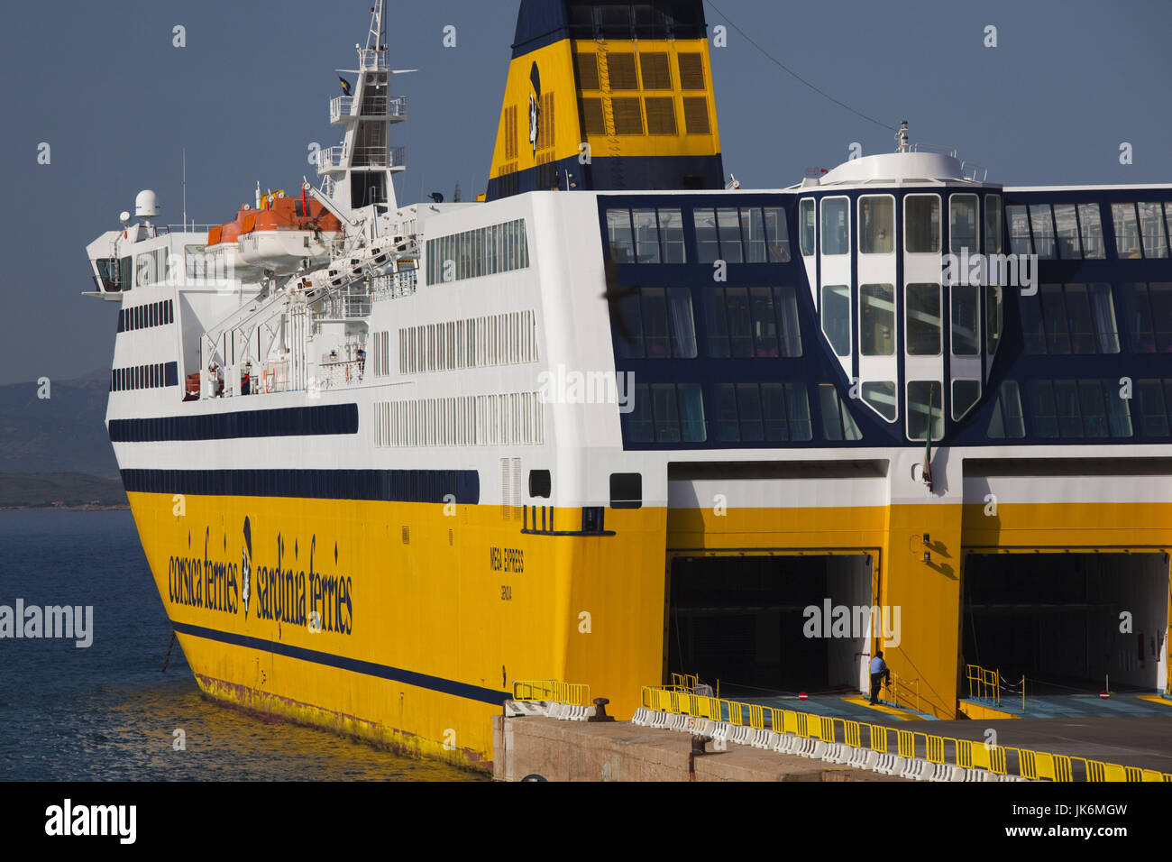 Italie, Sardaigne, Nord de la Sardaigne, Golfo Aranci, island ferry Banque D'Images